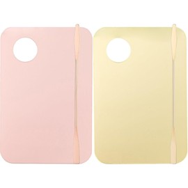 Platos de Maquillaje Acrílico Juego de 2 para Mezclar Cosméticos Incluye Espátula, Formato para Base Líquida, Uso Sencillo para Muestras y Preparación de Color