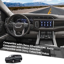 for 2019+ Silverado Knob Cover, Center Console Radio Volume Button Air Condition AC Ring Trim for Chevy Silverado/GMC Sierra 2019+, for Chevy Suburban 2020+, for Chevy Tahoe/GMC Yukon 2021+ (Black)