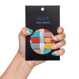Outré Nail Wraps Kit – Professional Kit with Nail Polish Strips, Cuticle Pusher, Mini Nail File – Easy and Fast Application – Long-Lasting Nail Polish Wraps – Modern Pop Nail Wraps for Women