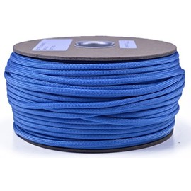 Bored Paracord - 1', 10', 25', 50', 100' Hanks & 250', 1000' Spools of Parachute 550 Cord Type III 7 Strand Paracord Well Over 300 Colors - Baby Blue / Tarheel - 1000 Foot Spool