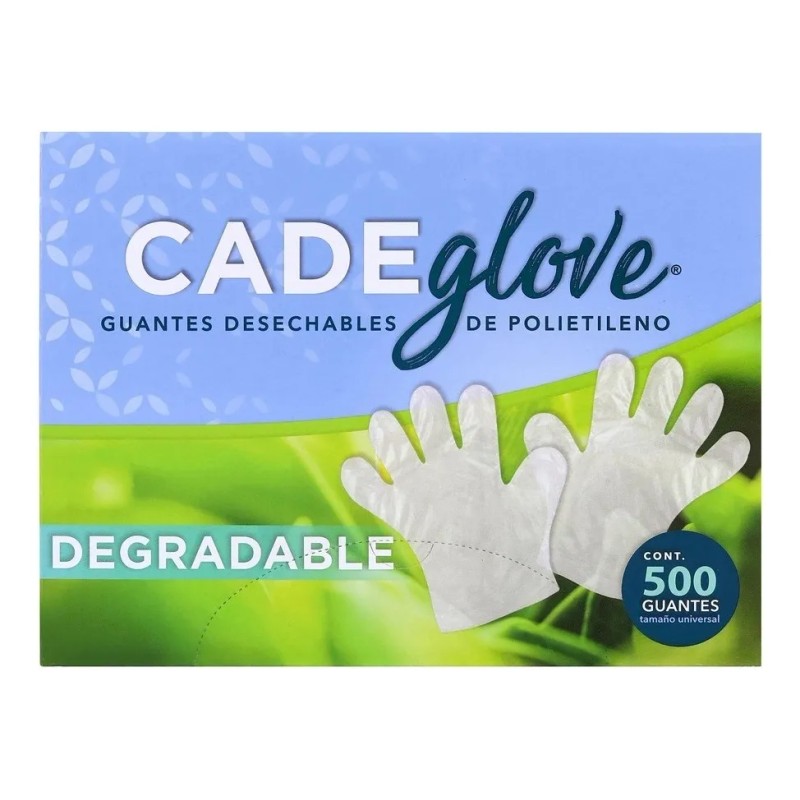 500 Guantes Desechables De Plástico Cadeglove