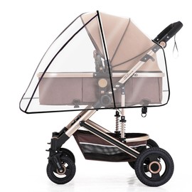 ZHENZQ Stroller Rain Cover Windproof Baby Travel Stroller Shield Trolley Umbrella Raincoat-Stroller Accessories