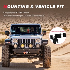 Nilkatss Metal Multi-Device Dash Platform Mount for Jeep Wrangler JL 2018-2023 (Excl. 4xe) & Gladiator JT 2020-2023, Dash Mounting System for Phone & Action Camera, Solid and Durable Jeep Accessories