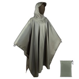 BALIGO 3-in-1 Mehrzweck Regenponcho Lang Wasserdicht Herren & Damen, Leicht, Schnell Trocknend, Regencape mit Kapuze, Regenjacke, Regenmantel, Rain Poncho, Raincoat für Camping Outdoor Jagd