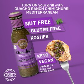 Gaucho Ranch Chimichurri Sauce Mediterranean | Chimichurri Seasoning Mix of Parsley, Basil, Garlic and Thyme | Adobo Sauce Gluten Free, Keto, Vegan | Ideal for Meat - 12.5oz