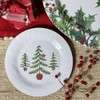 Bamboo Table Holiday Trees 8-inch Snack/Salad/Dessert Plate, Set of 4,
