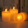 Portavelas de Vidrio Transparente con luz de té, 3PCS portavelas