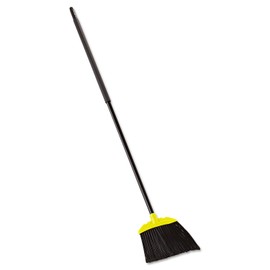 Rubbermaid Commercial Products 10" Smooth Surface Jumbo Sweep Angle Broom, Metal Handle, Black, for Cleaning Hard-to-Reach Areas