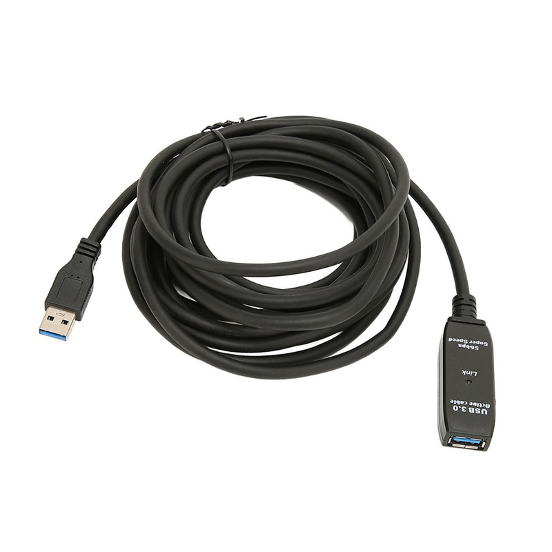USB 3.0 Extension Cable Black 16.4ft 5Gbit Per Sec Male