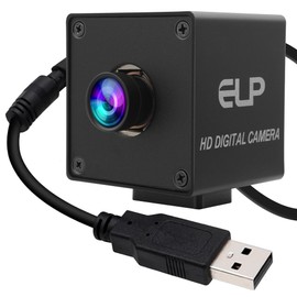 ELP Autofocus 4K USB Camera, Ultra Compact Webcam with Built-in Microphone, 100 Degree Distortion-Free Lens, Wide Angle Camera, 2160P, 30FPS, High Speed, USB Surveillance Camera, Full HD, Webcam,