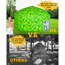 Skywin Air Tent Playhouse for Kids (Leaf) - 77x50 Inches Inflatable Kids Tent Sets Up and Stores Away in Seconds (Fan NOT Included)