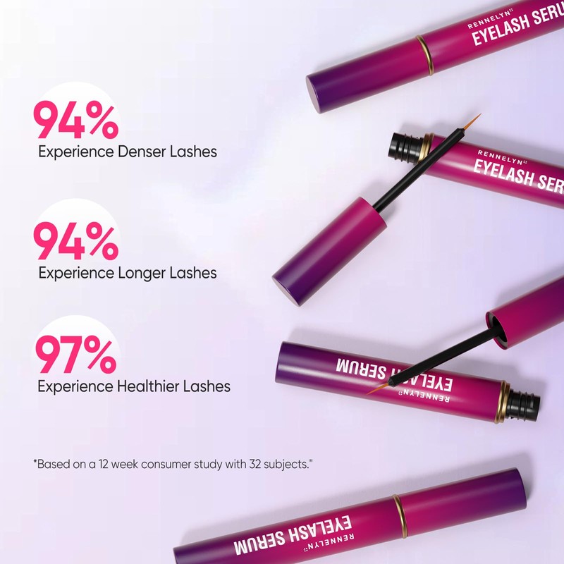 Rennelyn Eyelash Serum Lash Growth Enhancer: Advanced Natural Formula for