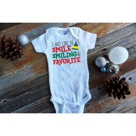 I Just Like to Smile Smiling is my Favorite Baby's First Christmas Elf Onesie (6 to 9 months)