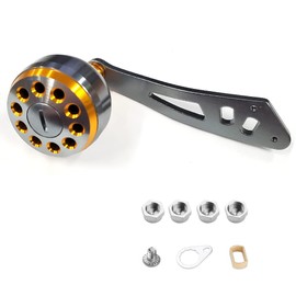 VISPREA Reel Parts Bait Reel Drum Reel Handle Aluminum Alloy 4.3 inches (109 mm) Handle Knob Shimano Daiwa Daiwa Abu Garcia Custom Parts Replacement YU74 (Gold)