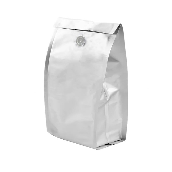 AwePackage Side Gusseted Bag with aroma valve in Silver Foil