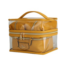 MKF 4PCS Stylish Cosmetic Bag Portable Makeup Travel Organizer Case Mustard