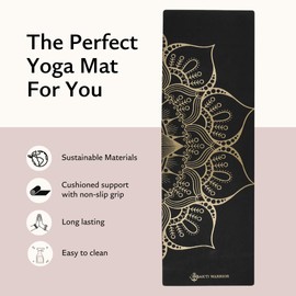 Shakti Warrior Sahasrara Cork Yoga mat - Artist Designed, Premium eco friendly mats, Non Slip, Non Toxic, Great for Regular & Hot Yoga, Pilates and Work out (72 inch x 24 inch x 3mm Thick)