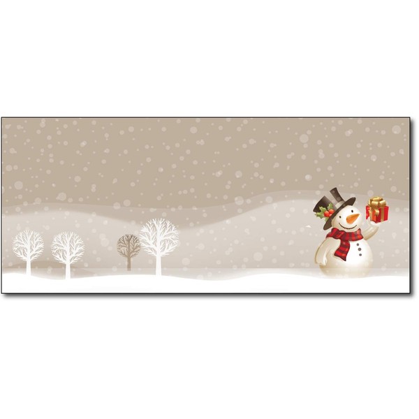 Snowman Present Decorative Winter Mailing Envelopes - #10 Business Letter