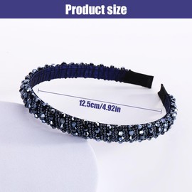 EOYVAIL Haargummis,Mode-Stirnbänder für Frauen,Blaues Kristall-Stirnband mit dünnen Kanten und Strass-Haarschmuck für Frauen