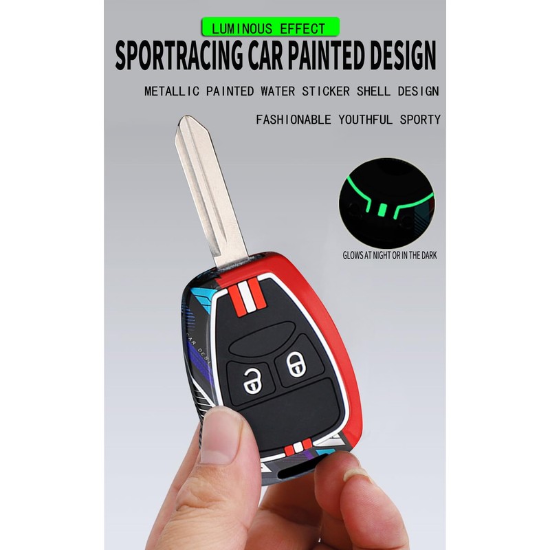 ontto luminous car key fob cover fit for Jeep Commander