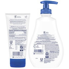 Dove Baby Skin Care Bundle – Colloidal Oatmeal Derma Care Soothing Wash & Eczema Care Soothing Cream, Fragrance Free (2 Piece Set)