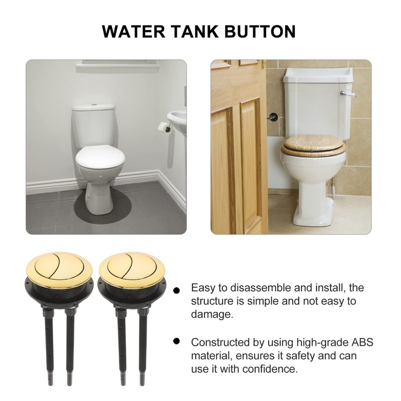 Angoily 2pcs Dual Push Flushing Button for Water Tank Round