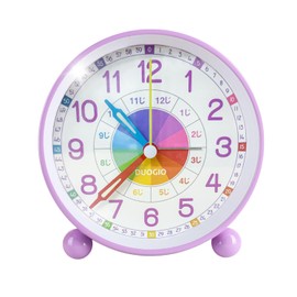 Alarm Clock, Children's Educational Clock, Tabletop, Table Clock, Standing-type Clock, Analog, Alarm Clock, Silent Continuous Second Hand, Learning Clock, Elementary School Student, Easy to Read Clock, Bedroom, Alarm Clock, Boys/Girls, Cute Watch, Gift, 