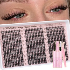 Manga Lash Clusters Kit Natural Wispy Cluster Eyelash Extensions Kit 180 Pcs Fairy C Curl Cluster Lashes 10-16mm Fluffy Lash Extensions Kit Anime Cosplay No Plastic Feel Individual Lash