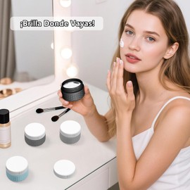 Juego de Envases de Viaje para Artículos de Higiene, Aprobados para Avión, Frascos de Crema de Silicona de sin BPA, Antifugas, para Cremas, Loción y Cosméticos (Morado,45ml)