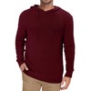 TUREFACE Red Hooded Sweater for Men Casual Long Sleeve Knitted