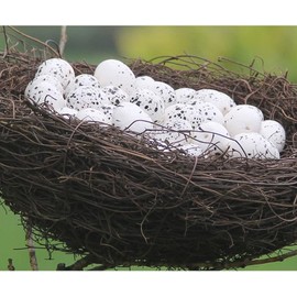 Gowxs Rattan Bird Nest Artificial Bird Nest with Eggs Decorative for Christmas, Easter, Party Decoration Accessories for Bird Cages
