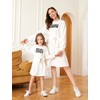 PATPAT Mother Daughter Dress Set Plain Letter Print, Partner Look