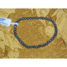 Unbranded Pyrite 2 1/2 inch 4 mm round beads on an elastic bracelet