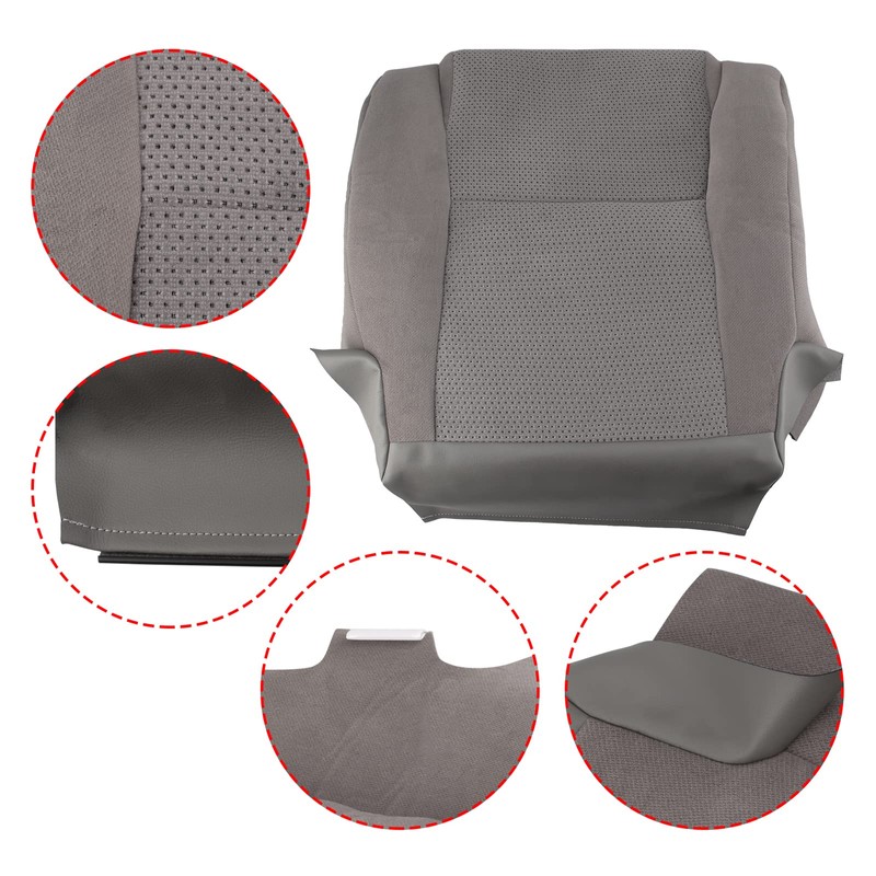AUTOKAY Cloth Driver Bottom Seat Cover Gray Fits for Toyota