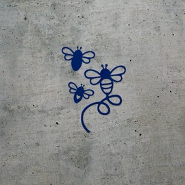 Transparent Decal Stickers of Bees Silhouette (Navy Blue) Premium Waterproof Vinyl Decal Stickers for Laptop Phone Accessory Helmet Car Window Mug Tuber Cup Door Wall Decoration ANDSKUS709264AB080322