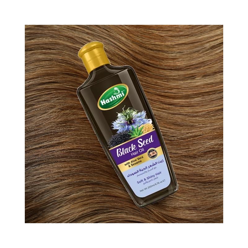 Hashmi Aceite para Cabello de Semilla Negra con Aloe Vera