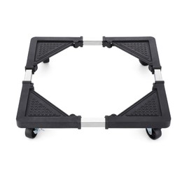 Mini Fridge Stand with 4 Locking Wheels 16.9"-25.6" Adjustable Dolly Base for Furniture Portable Refrigerator Stand（Black）