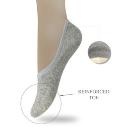 Eedor No Show Socks for Women - Non Slip & Low Cut Invisible Socks - Soft & Stretchable Cotton Blend - 3 Pack (Large)