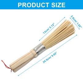 Kyuionty 5 Pack Natural Bamboo Wok Brush, Traditional Kitchen Pan Cleaning Brush Bamboo Scrubber Scrub Brush Bamboo Pot Brush, 10-Inch Length