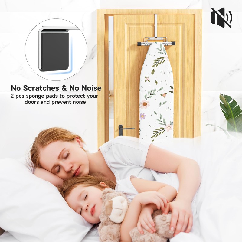 Over The Door & Wall Mount Ironing Board Hanger with
