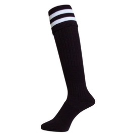 Mine MIN-208-J Soccer Socks, Junior [Abrasion] BK×WT 8.7 - 9.4 inches (22 - 24 cm)
