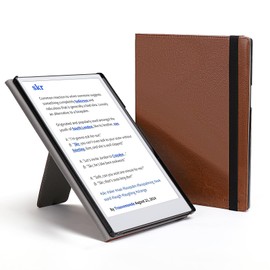 MOSISO Case for Remarkable Paper Pro 2024, Folio Protective Case for Remarkable Paper Pro 11.8 Inch with Folding Stand and Pen Holder, PU Leather Hard Back Shell Folio Case with Hand Strap, Brown