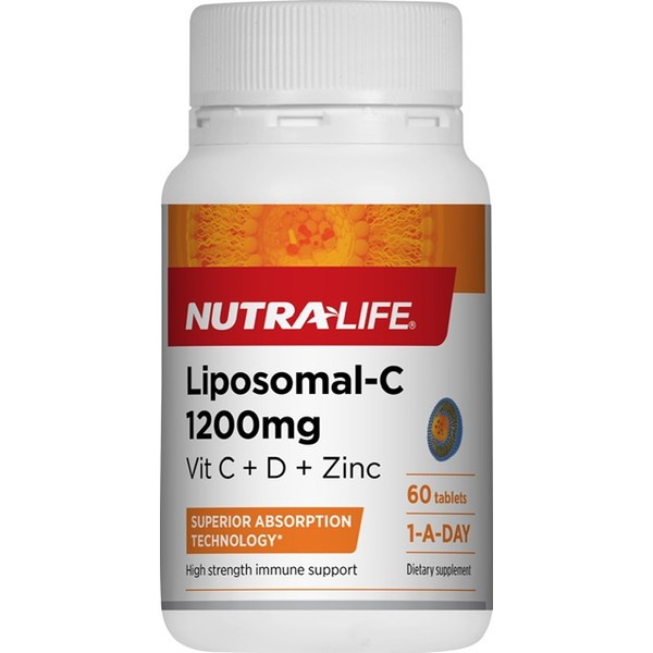 Nutra-Life Nutralife Liposomal-C 1200mg Vit C + D + Zinc Tablets 60