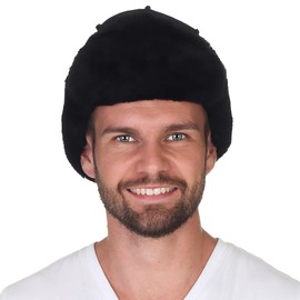 Harrys-Collection Pilot Hat Aviator Hat Made of Finest Merino Lambskin 2 Colours Outer Stitching, black