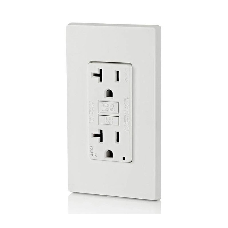 Leviton 20 Amp AFCI Tamper Resistant Electrical Outlet with Test