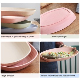 shopwithgreen Lightweight Wheat Straw Plates - 4 Pack 11.8'' Unbreakable Dinner Plates, Dishwasher & Microwave Safe