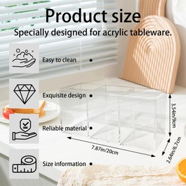 Daxilonyz 3 Section Acrylic Cutlery Organizer for Countertop, Modern Flatware Storage Caddy for Spoons Forks Knives, Space Saving Utensil Holder for Kitchen, Cabinet or Dining Room (Medium)