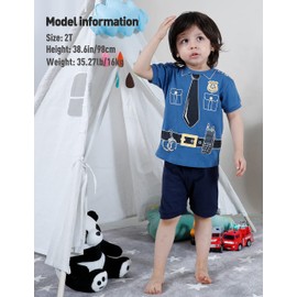 A&J DESIGN Boys Police Pajamas Kids Jammies Sets Size 8