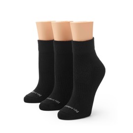 No Nonsense Women’s Cushioned Mesh Quarter Top Ankle Socks - Premium Comfort for Women, New Black - 3 Pair Pack, 4-10