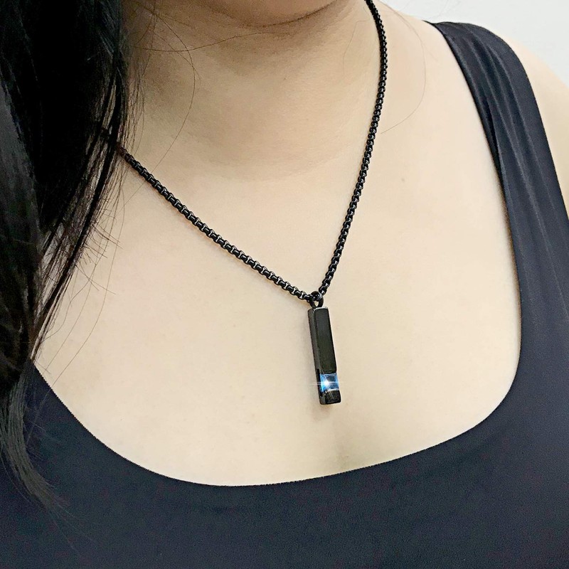 Birthstone Cuboid Locket Urn Necklaces for Ashes Cremation Jewellery Urns